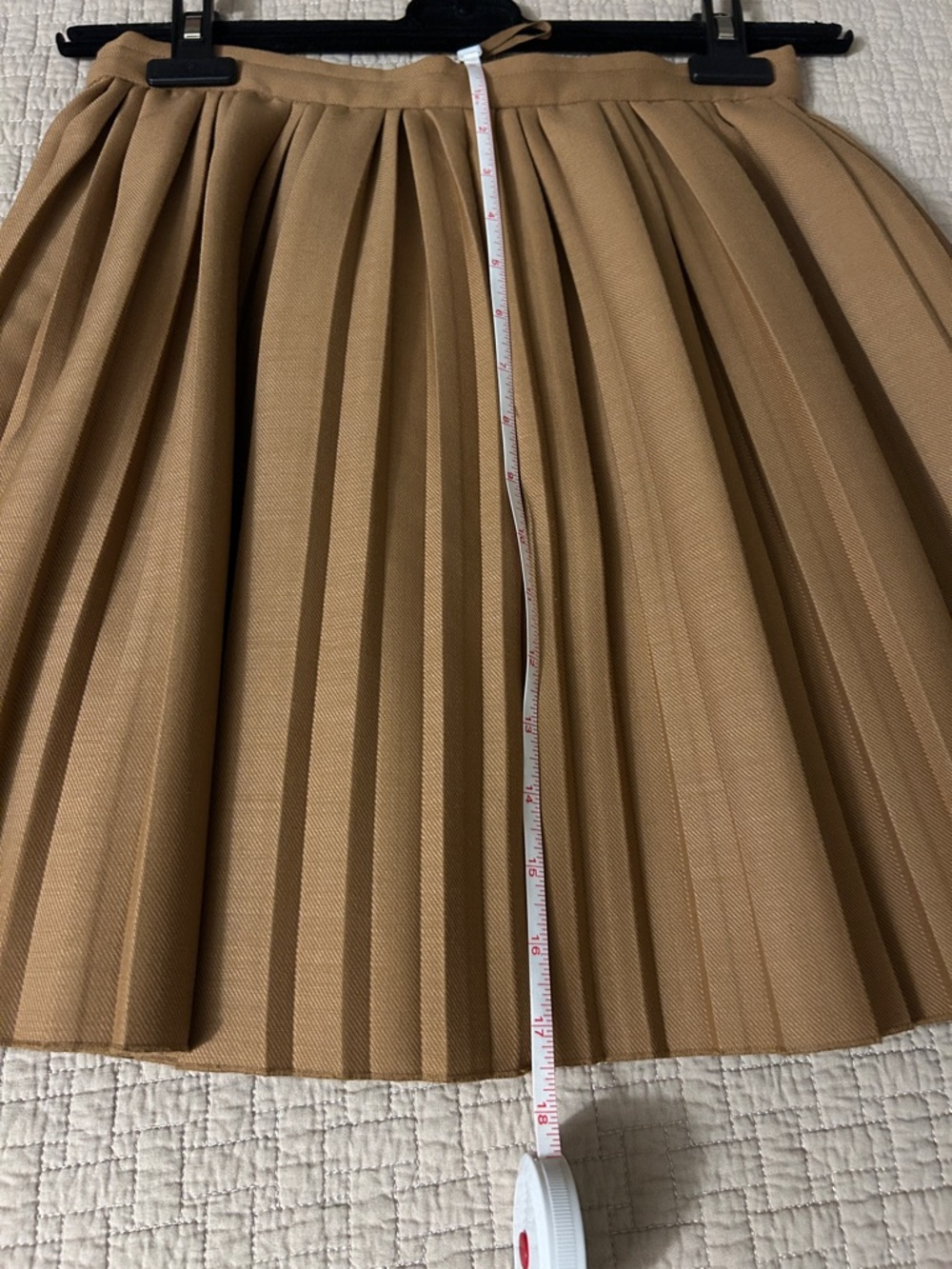 COS Tan A-Line Pleated Skirt